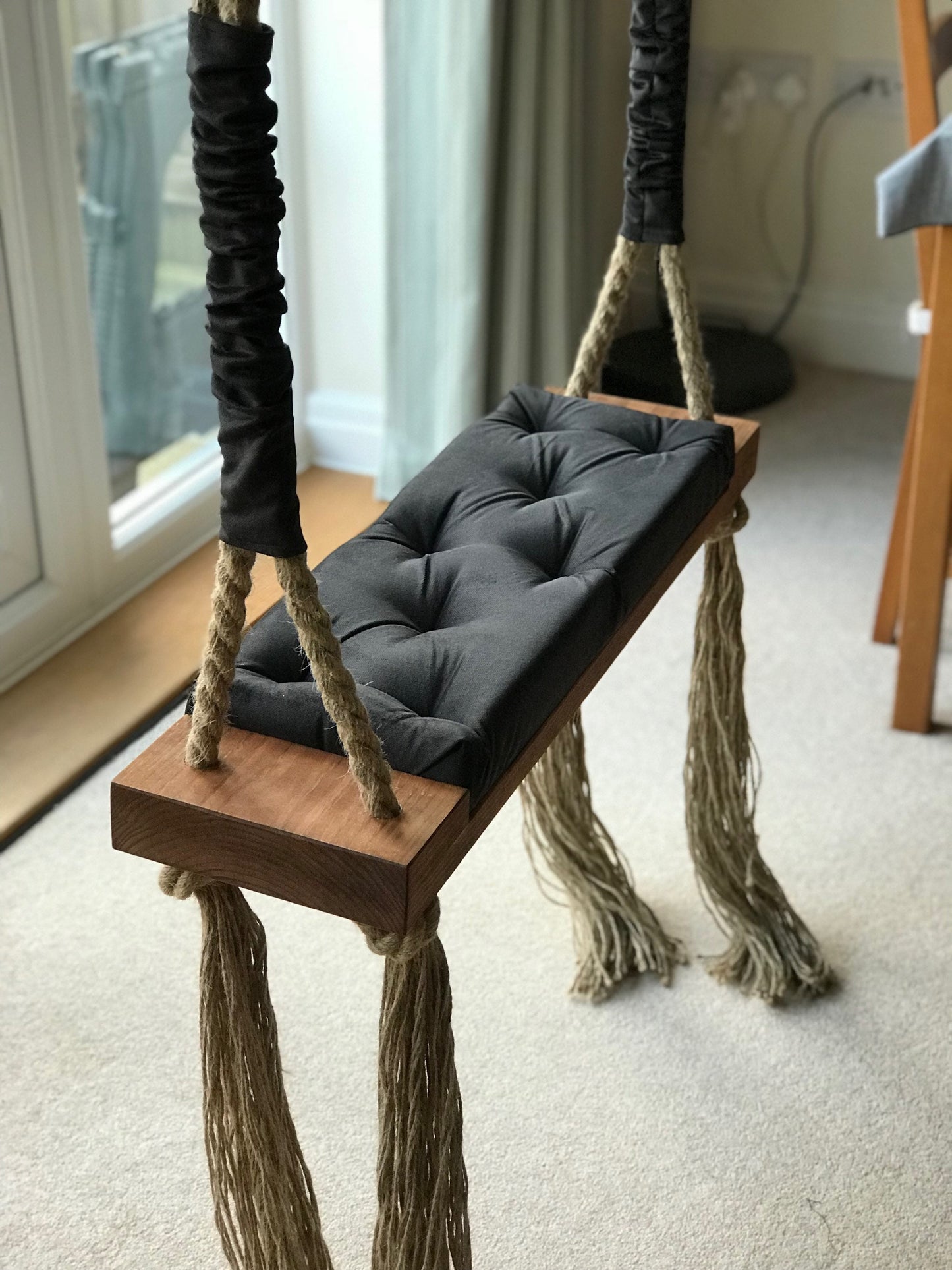 Extra large adult swing, Luxury Swing, Outdoor swing, Indoor Swing, Kids Swing, wooden swing, Hard wood swing, Oak swing, Sunbrella swing, walnut swing, hand made swing, made to measure swing, Swing chair, bar stool, oak furniture, natural swing,