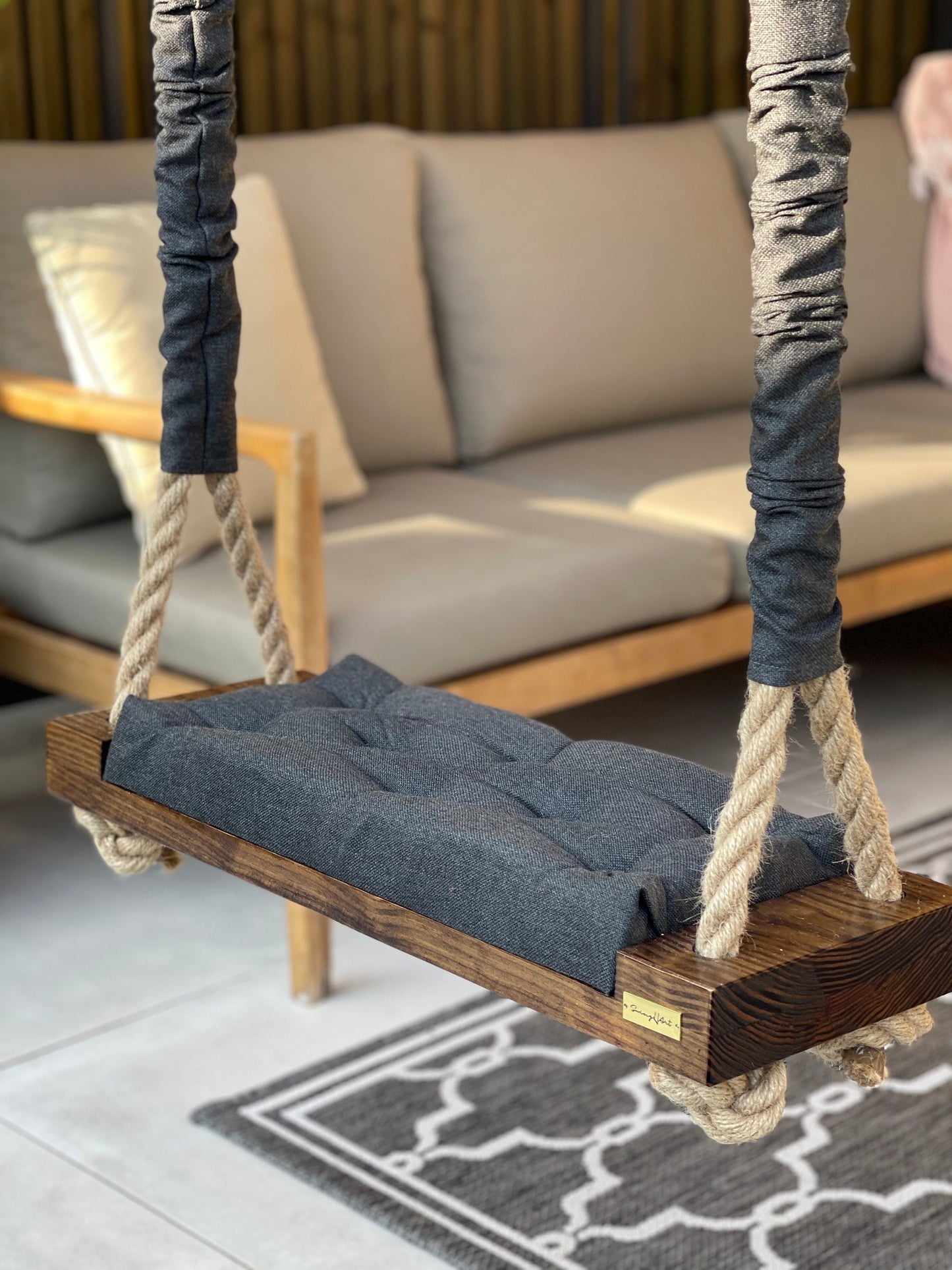 Extra Large Adults size Purple and White Indoor Outdoor solid wooden swing Colors available Free Shipping Customize your own
